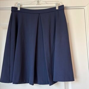 Adrienne Vittadini Womens A-Line Skirts Pleated Front Career Navy Blue Size M